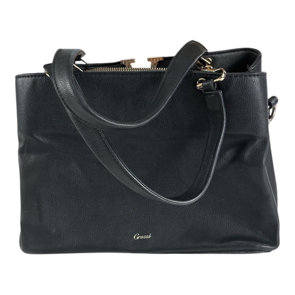Crossi Crossbody Bag Black Leather Tote Bag